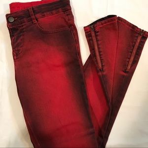 Stella McCartney red darkwash denim pants